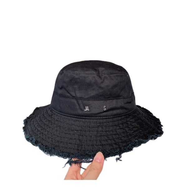 wide brim bucket hats designer bucket hat luxury le bob casquette artichaut wide brim frayed expedition summer curved drawstring fastening o, Blue;gray